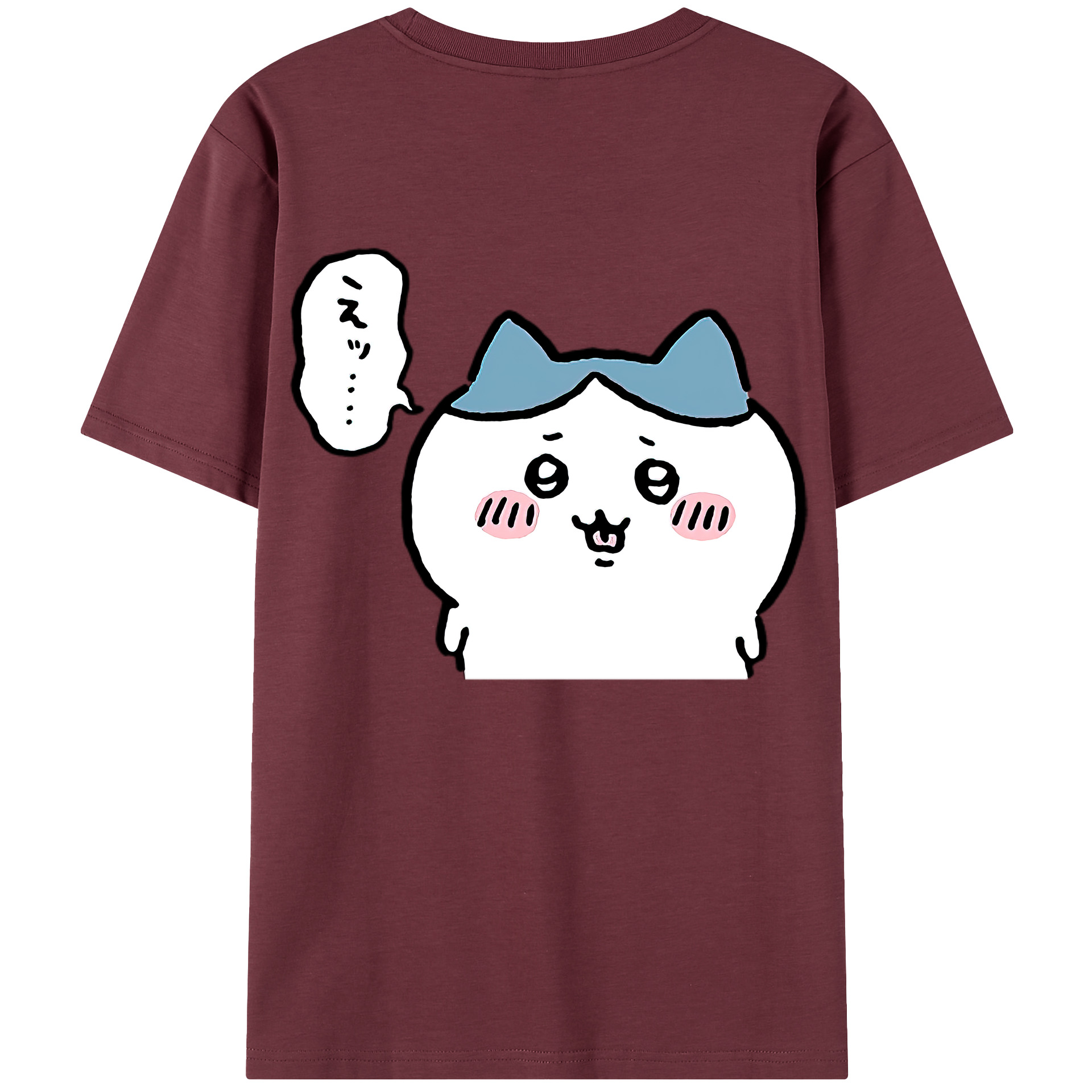 （画像用） ちいかわ ハチワレ Chii-kawa hachiware 綿100％半袖Tシャツ（背面プリント）